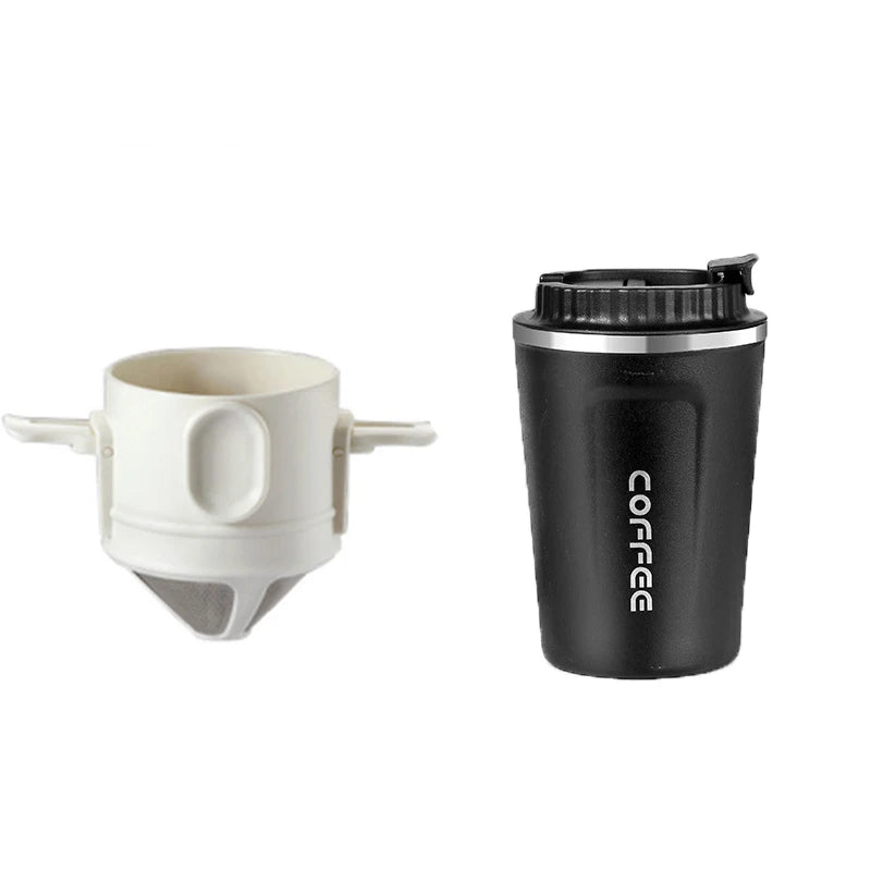 304 Stainless Steel Portable Coffee Filter Drip Coffee Tea Holder Reusable Mug Coffee Dripper Tea Cup Set Coffee Pot Coffeeware