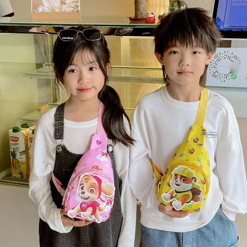 Paw Patrol Kawaii Children's Chest Bag Cute Cartoon Crossbody Bag Fashion Travel Satchel Portable Handbags Purse Backpacks Gifts