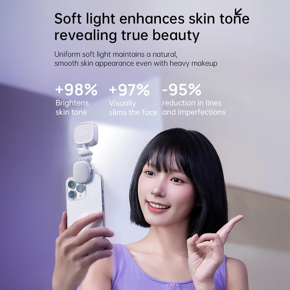 Portable LED Selfie Light Camera Mini Fill Light Rechargeable Phone Night Lights USB Clamp Lamp For Laptop Tablet TikTok Video