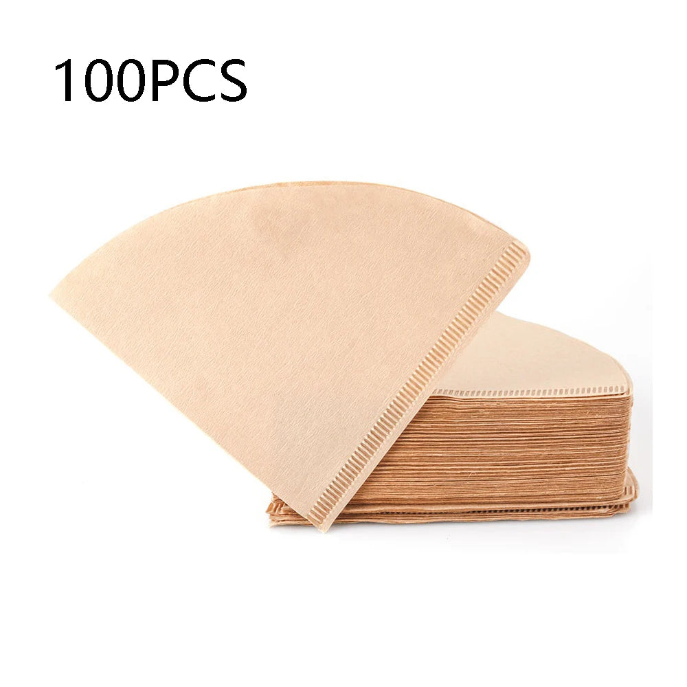 50/100Pcs Wooden Original Hand Drip Paper Coffee Filter Espresso Coffee Filters for V-60 Dripper Filters Paper