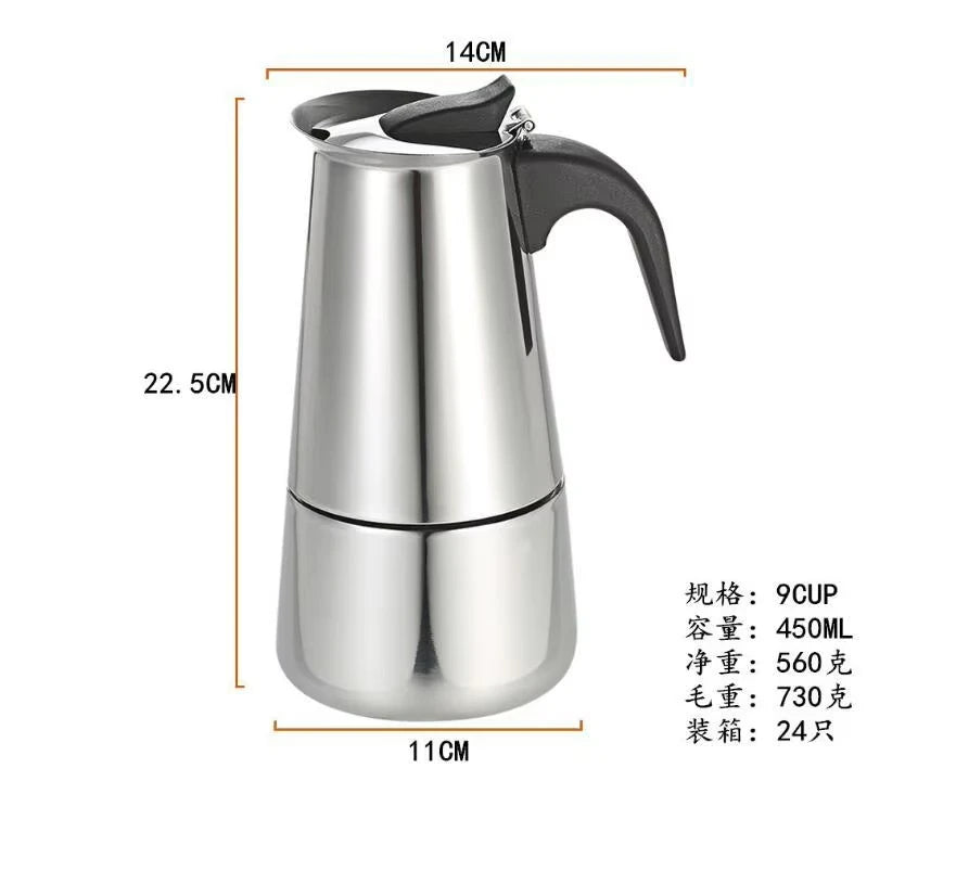 Mocha Coffee Pots Italian Aluminum Octagonal Pot Coffee Cup Maker Tea Maker Portable Coffee Maker