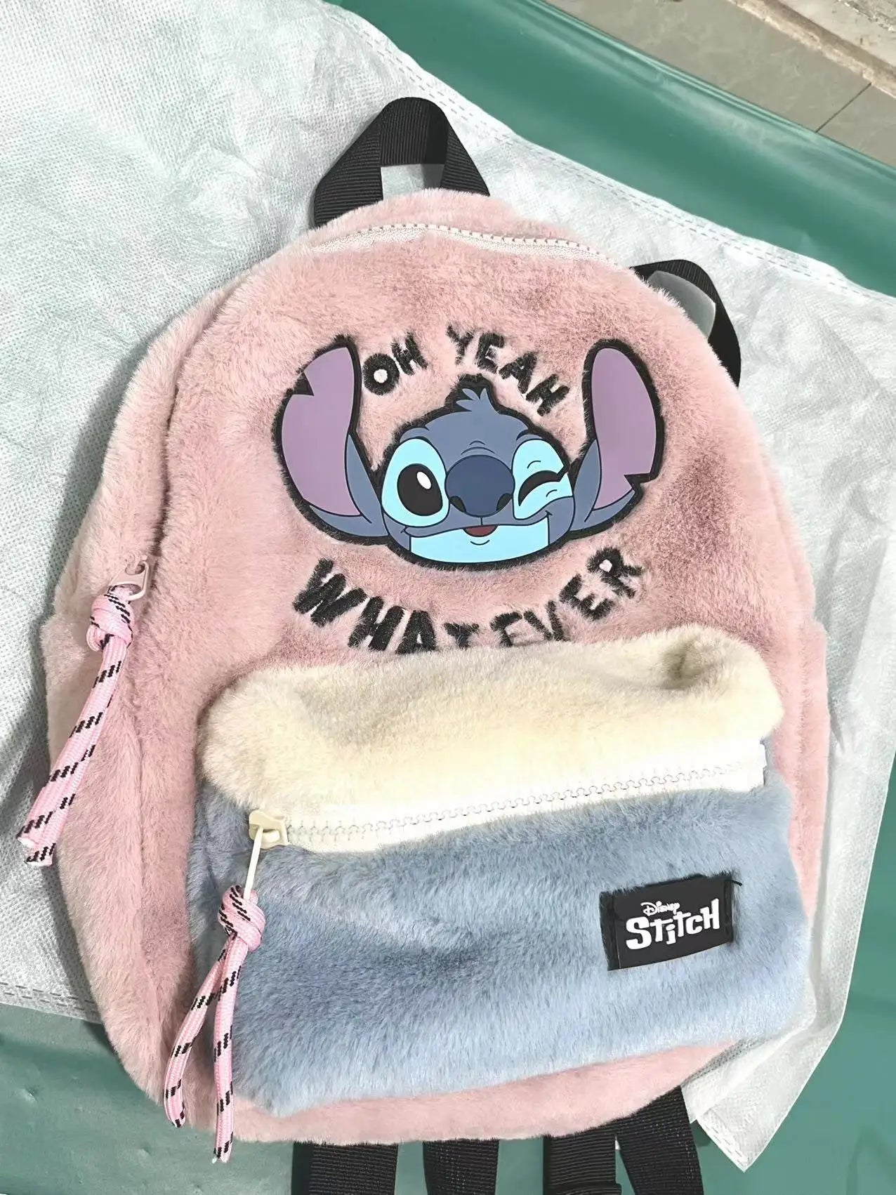 Disney New Cartoon Stitch Plush Children's School Bag Kindergarten Cute Fashion Color Blocking Backpack