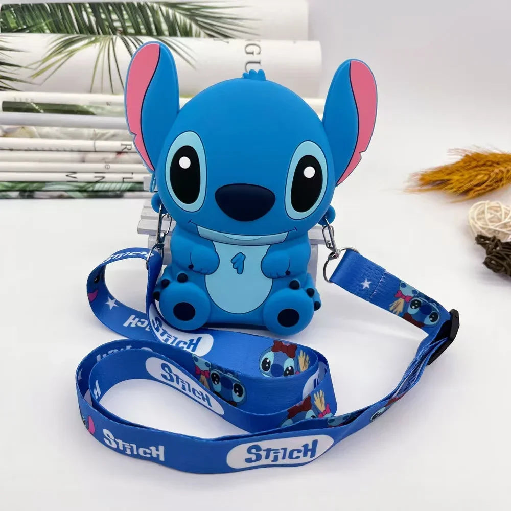 Stitch children's bag, cute cartoon silicone bag, boys' crossbody coin purse, daily versatile waterproof bag