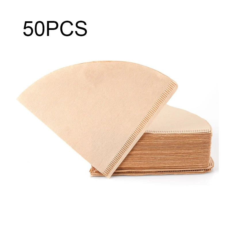 50/100Pcs Wooden Original Hand Drip Paper Coffee Filter Espresso Coffee Filters for V-60 Dripper Filters Paper