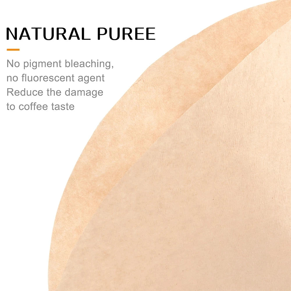 50/100Pcs Wooden Original Hand Drip Paper Coffee Filter Espresso Coffee Filters for V-60 Dripper Filters Paper