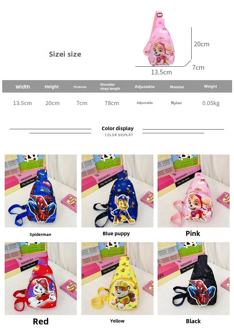 Paw Patrol Kawaii Children's Chest Bag Cute Cartoon Crossbody Bag Fashion Travel Satchel Portable Handbags Purse Backpacks Gifts