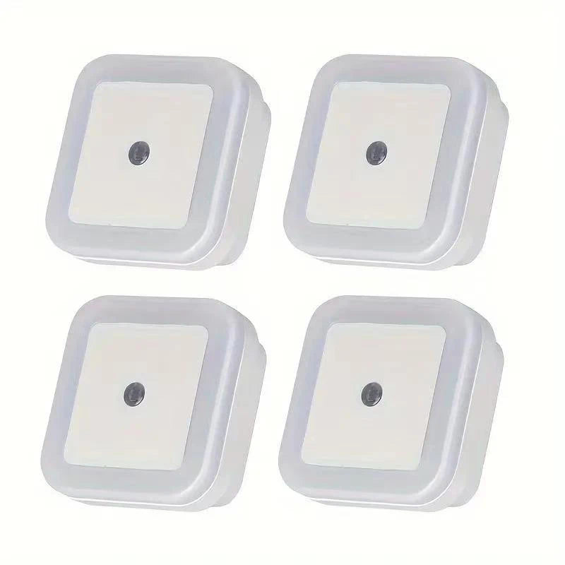 1-4pcs LED Wireless Sensor Night Light EU US Plug Mini Square Night For Baby Children Living Room Bedroom Corridor Lighting Lamp