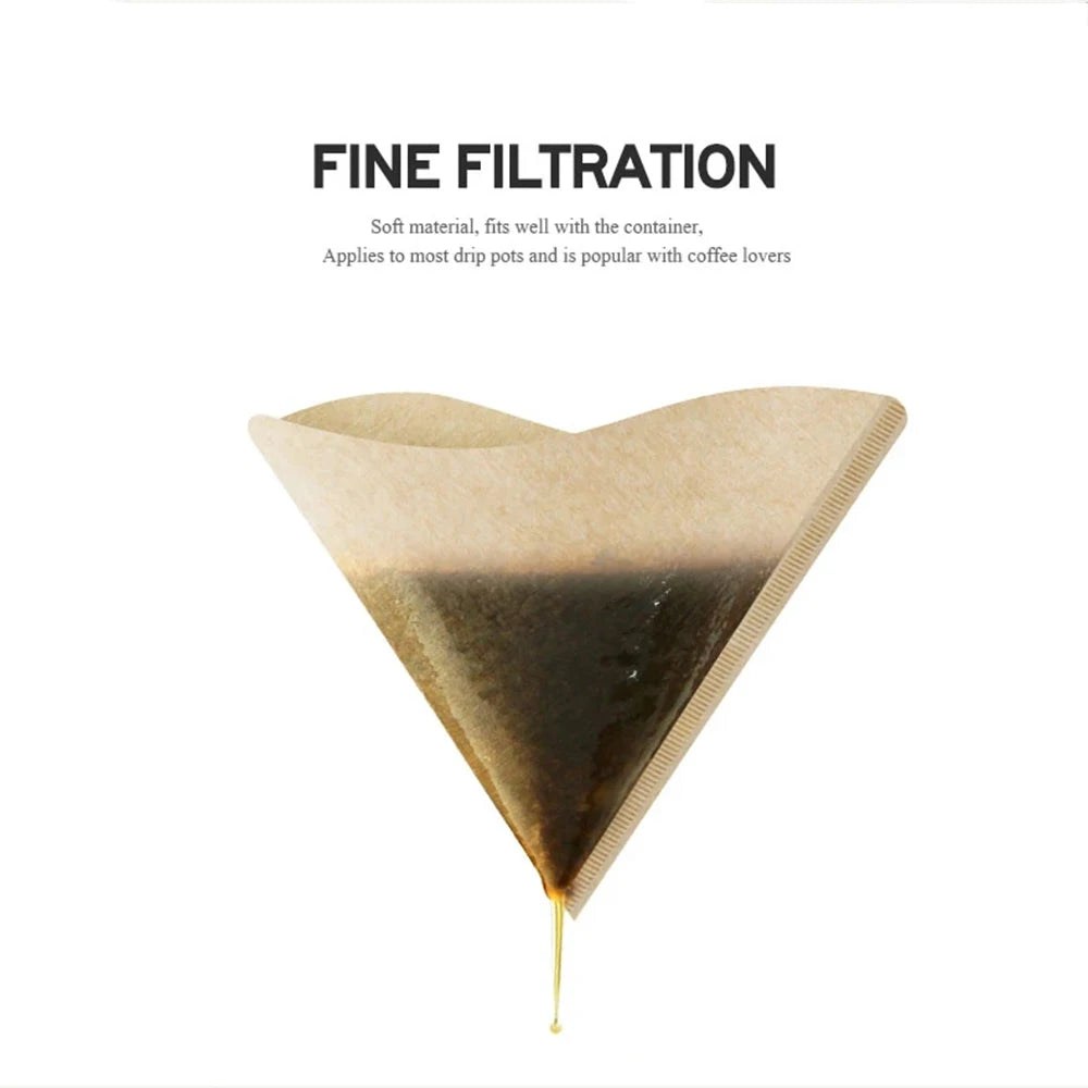 50/100Pcs Wooden Original Hand Drip Paper Coffee Filter Espresso Coffee Filters for V-60 Dripper Filters Paper