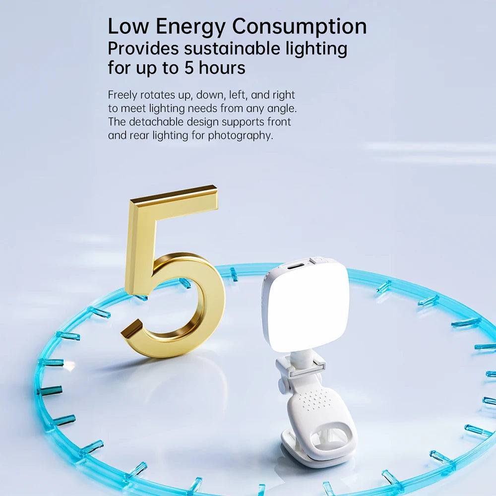 Portable LED Selfie Light Camera Mini Fill Light Rechargeable Phone Night Lights USB Clamp Lamp For Laptop Tablet TikTok Video