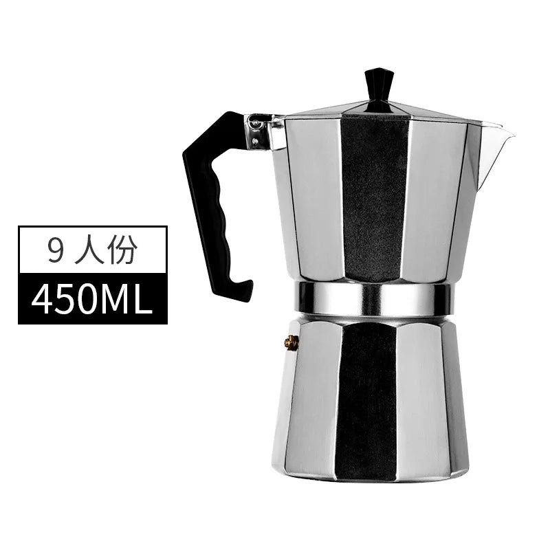 Moka Espresso Percolator Alloy Coffee Maker Mocha Pot 300ml 450ml