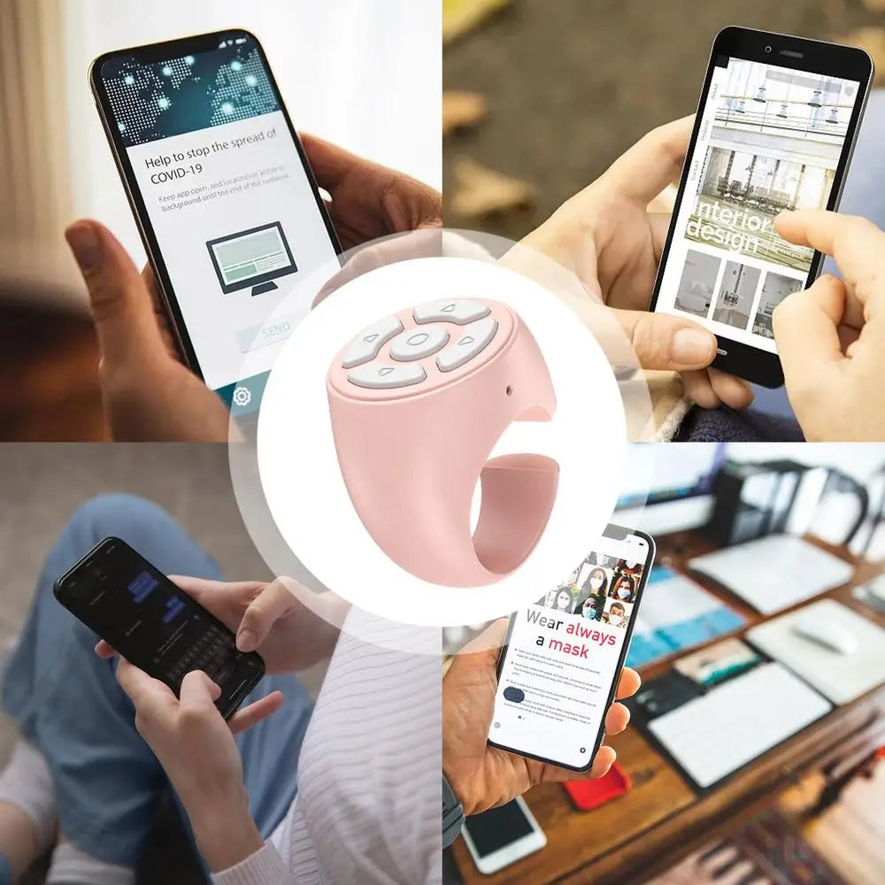 Finger Remote Control Scrolling Ring Tiktoks Remote Mobile Phone Video Remote Control Selfie Stick Camera Bluetoothcompatible ﻿