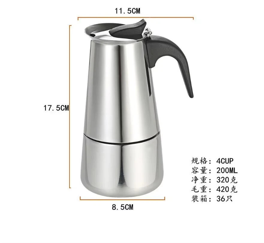 Mocha Coffee Pots Italian Aluminum Octagonal Pot Coffee Cup Maker Tea Maker Portable Coffee Maker