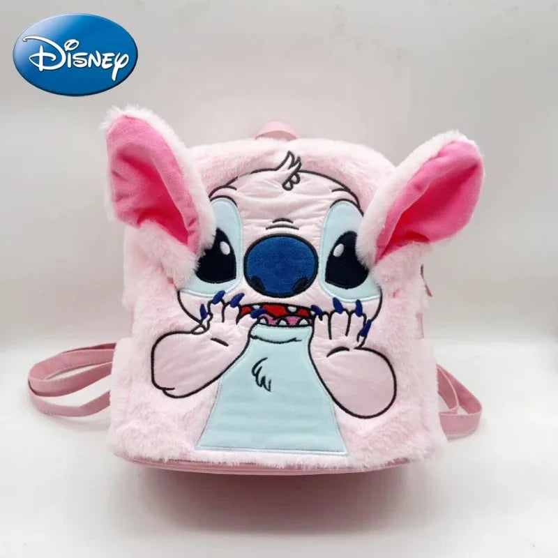 Disney New Cartoon Stitch Plush Children's School Bag Kindergarten Cute Fashion Color Blocking Backpack