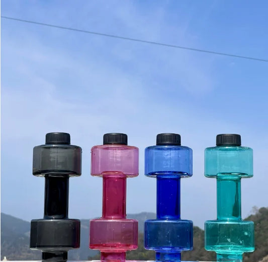 Dumbbell shape large capacity summer fitness long-distance running camping riding outdoor sports personalized style water bottle