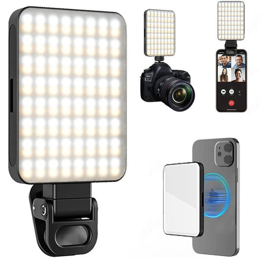 Mini Magnetic Phone Selfie Light For iPhone Magsafe Pocket Light for Tablet Laptop Computer Video TikTok YouTube Filming Makeup