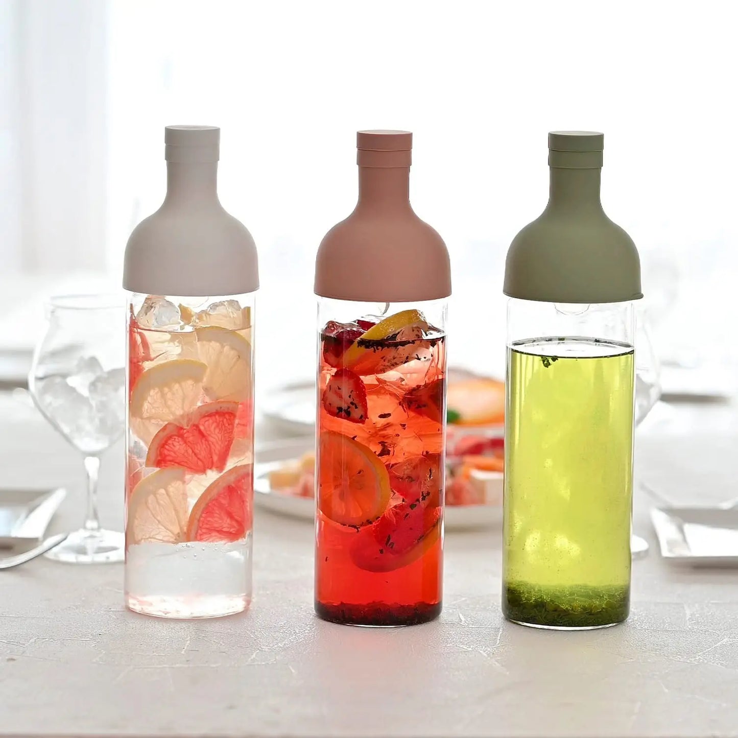 Glass Manual Cold Brewer Coffee Machine,900ML Portable Juicer,Summer Making Ice Coffee Fruit Tea,Milk Frother,for Refrigerator