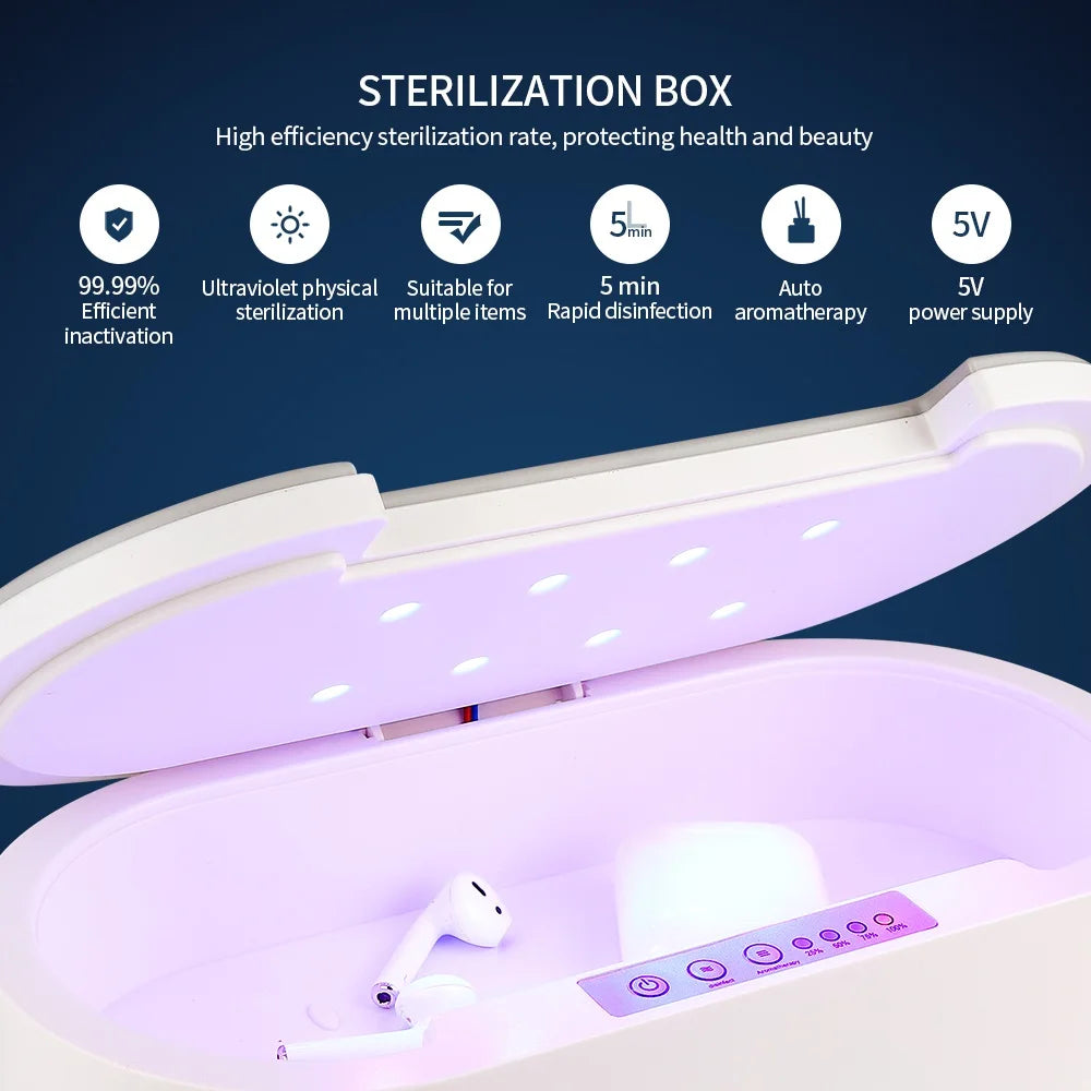UV Nail Manicure Make up Tool Sterilizer Disinfection Box Ultraviolet Light Disinfection Aromatherapy Device For Jewelry Glasses