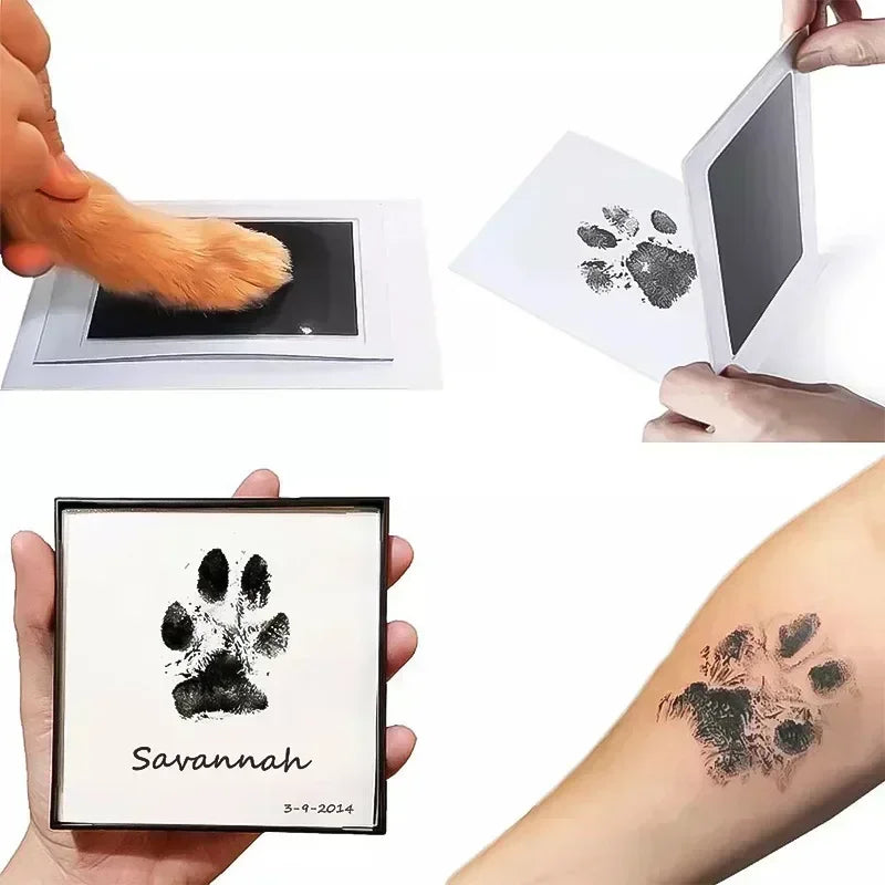 Pet Handprint Footprint Clay Disposable No Wash Ink Clay with Layered Design Non Sticky Mess Free Safe Gentle Handprint Ink Pad