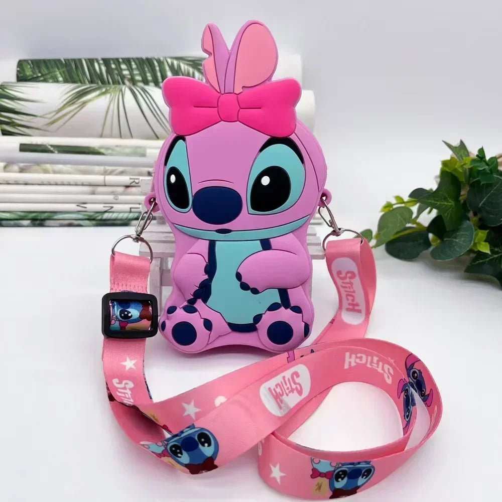 Stitch children's bag, cute cartoon silicone bag, boys' crossbody coin purse, daily versatile waterproof bag