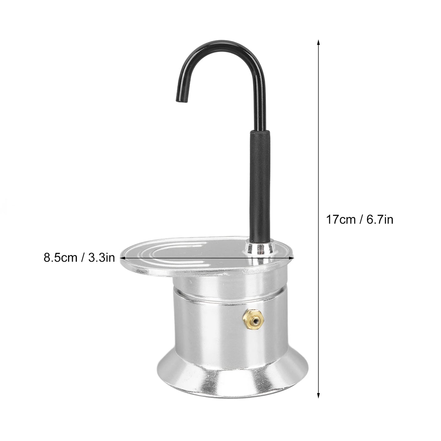 Single Tube Moka Pot 1 Cup 50ML Aluminum Alloy Spout Stovetop Italian Moka Coffee Maker for Outdoor Parties Travel